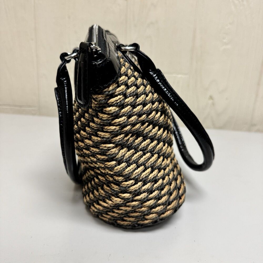 Vintage Brighton Woven Straw Shoulder Crossbody Handbag Purse - Picture 4 of 12